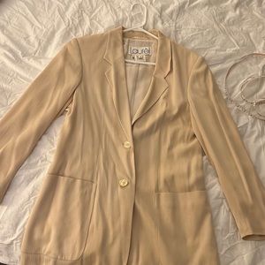 Creamy Peach Silk/Viscose Vintage Blazer
